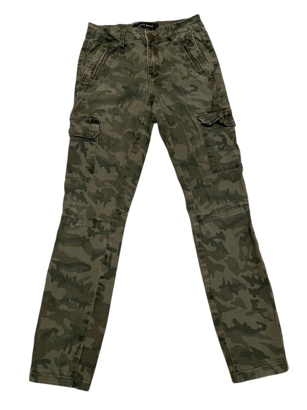Ashley Mason Pants Junior Size 1/25 Camo Cargo Jeans Zip Pockets Size 1/25 - Picture 4 of 12